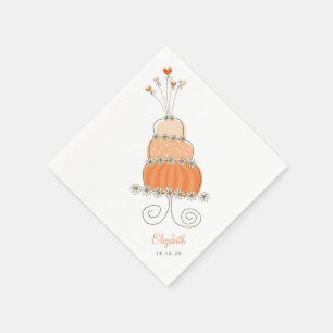 Sweet Peach Wedding Cake Bridal Shower Chic Party Napkin