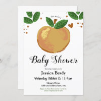 Sweet Peach with Heart Baby Shower Party