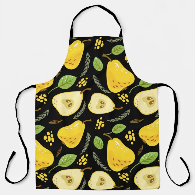 Sweet Pears: Overlapping Fruit Design Apron (Front)