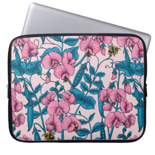 Sweet peas and bumblebees 2 laptop sleeve