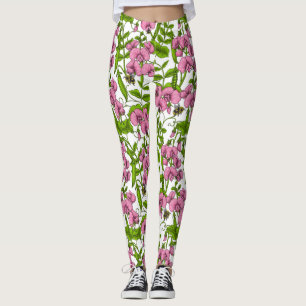 Sweet peas and bumblebees 4 leggings