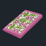 Sweet peas and bumblebees, pink, green and white trifold wallet<br><div class="desc">Hаnd painted pattern with sweet peas and bumblebees</div>