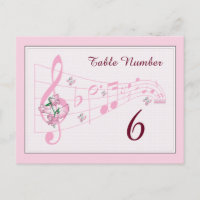 Sweet Peas and Music Table Number Card