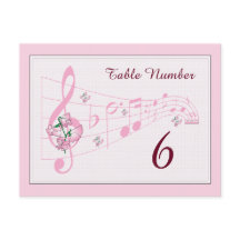 Sweet Peas and Music Table Number Card