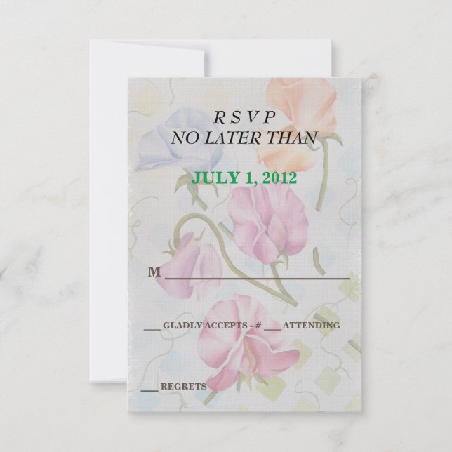 SWEET PEAS CUSTOMIZABLE RSVP CARDS (Front)