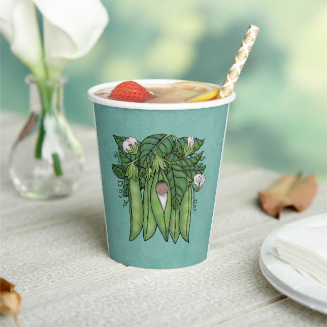 Sweet Peas Ethnic Garden Themed Baby Shower Paper Cups (Insitu)