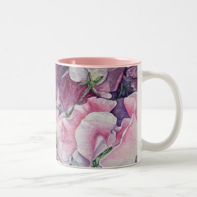 Sweet Peas Two-Tone Coffee Mug (Right)