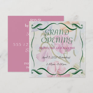 SWEET PEAS WATERCOLOR FLOWER GRAND OPENING INVITE