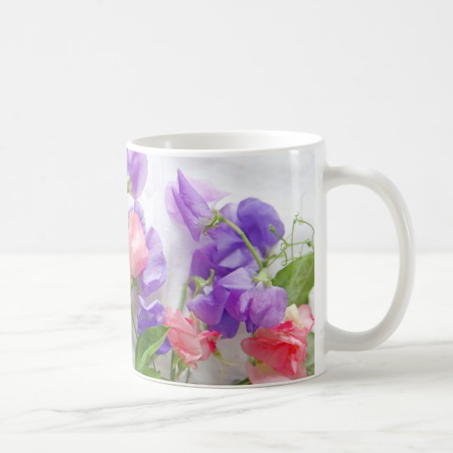 Sweet peas with words coffee mug (Right)