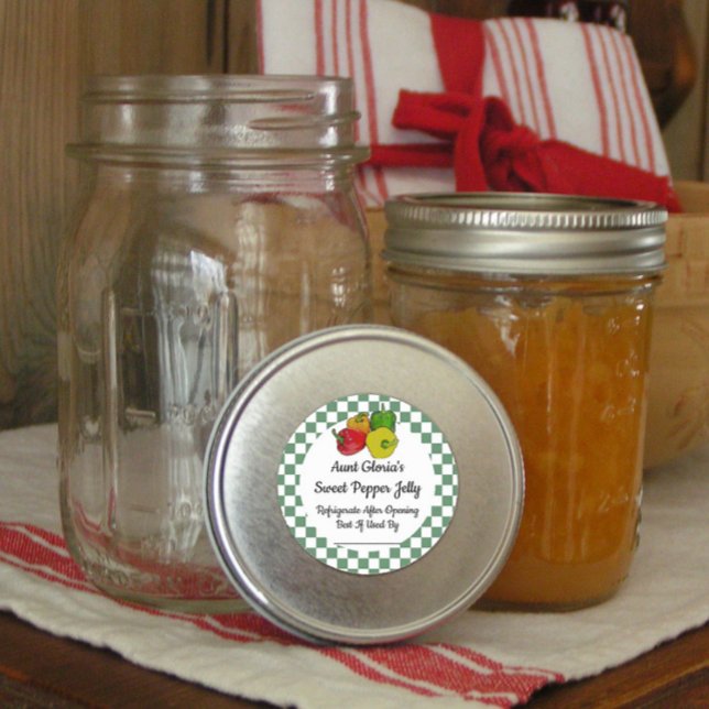 Sweet Pepper Jelly Custom Canning Jar Sticker (Creator Uploaded)
