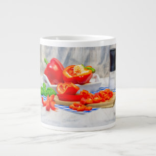 Sweet pepper still life large coffee mug
