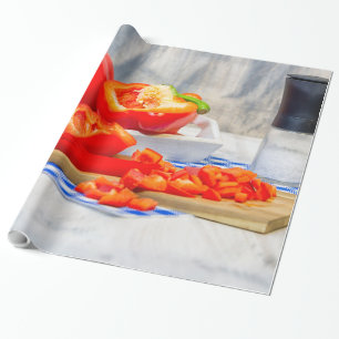 Sweet pepper still life wrapping paper