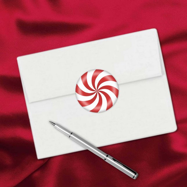 Sweet Peppermint Candy Sticker (Add a sweet touch to your holiday cards with a peppermint candy sticker.)