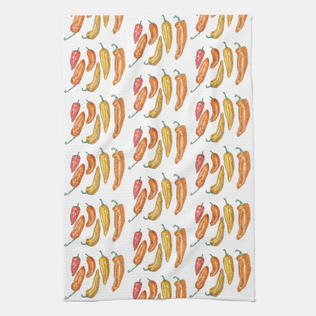 Sweet Peppers Tea Towel (Vertical)