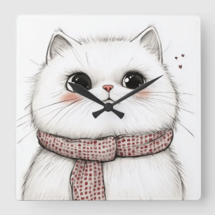 Sweet Persian Cat Wall Clock