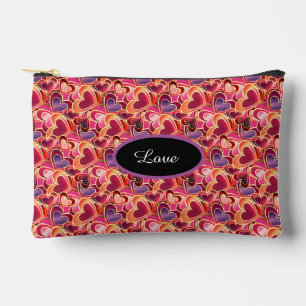Sweet Personalised Popping Hearts Foil Accessory Pouch