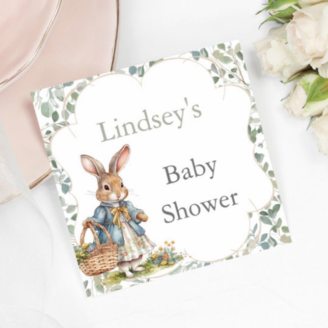 Sweet Peter Rabbit Baby Shower Girl on the Way Napkin (Creator Uploaded)