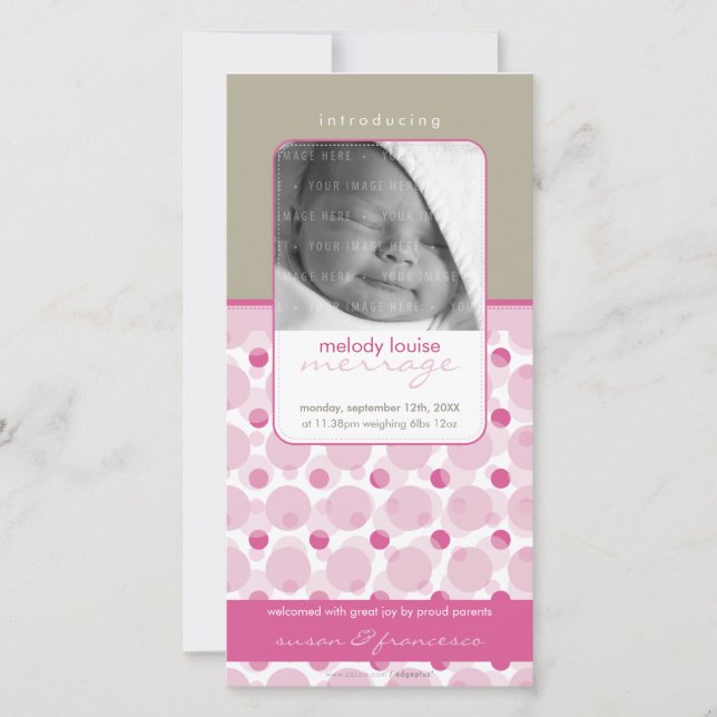 SWEET PHOTO  BIRTH ANNOUNCEMENTS :: hello baby 9 (Front)