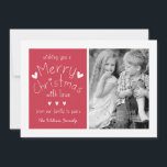 SWEET PHOTO HOLIDAY GREETING CARD | RED<br><div class="desc">SWEET HEARTS PHOTO HOLIDAY GREETING FLAT CARD IN RED. ELKE CLARKE© WISHING YOU A MERRY CHRISTMAS WITH LOVE FROM OUR FAMILY TO YOURS. ADD YOUR PHOTOS TO THE FRONT AND BACK OF THE CARD ALONG WITH YOUR PERSONALIZED HOLIDAY MESSAGE. FOR OTHER COLORS CONTACT STORE DESIGNER.</div>