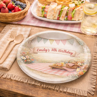 Sweet Picnic Outdoor Boho Birthday Party Paper Plate