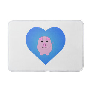 Sweet Piggy Love Bath Mat