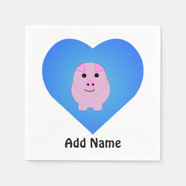Sweet Piggy Love Napkin (Front)