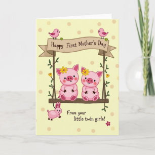 Sweet Piglets Mothers Day Card