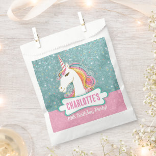 Sweet Pink and Blue Unicorn Birthday Party Favour Bags