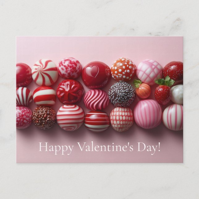 Sweet pink and red candy postcard (Front)