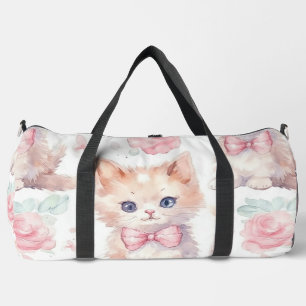 Sweet Pink and White Baby Animal Print Duffle Bag