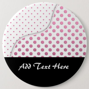 Sweet Pink and White Polka Dot Pattern Design 6 Cm Round Badge