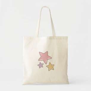 Sweet Pink and Yellow Star Doodle Carryall Bag