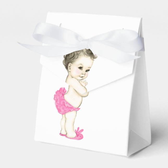 Sweet Pink Baby Girl Shower Favour Box (Front Side)
