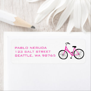 Sweet Pink Bicycle Bike CUSTOM Mailing Address 