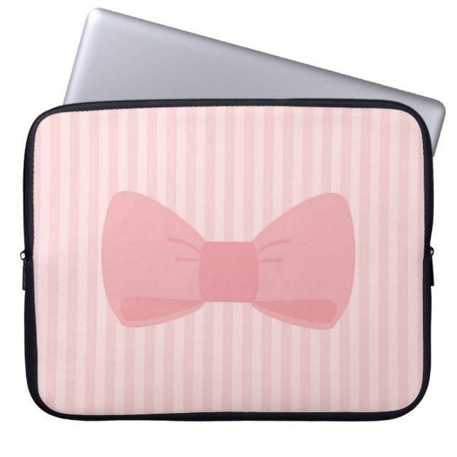 Sweet pink bow laptop sleeve (Front)