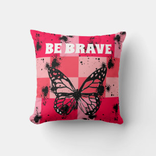 Sweet pink butterfly blooming cushion