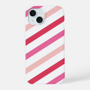 Sweet Pink Candy Stripes Pattern Valentine's Day iPhone 15 Case
