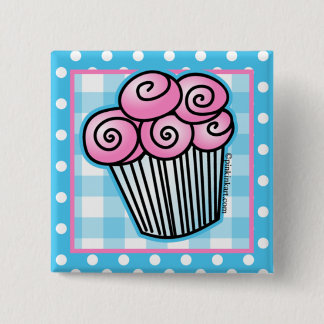 Sweet Pink Cupcake Button