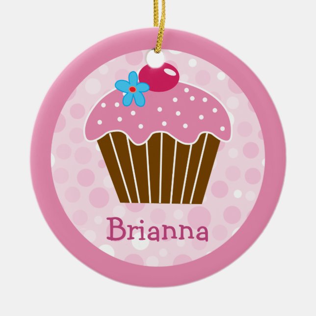 Sweet Pink Cupcake Ornament (Front)