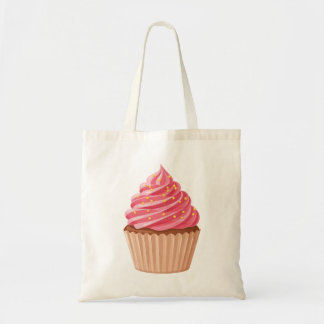Sweet Pink Cupcake with Gold Sprinkles Tote Bag