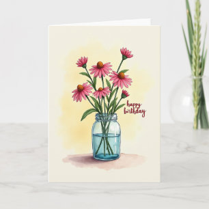 Sweet Pink Daisy Birthday Card