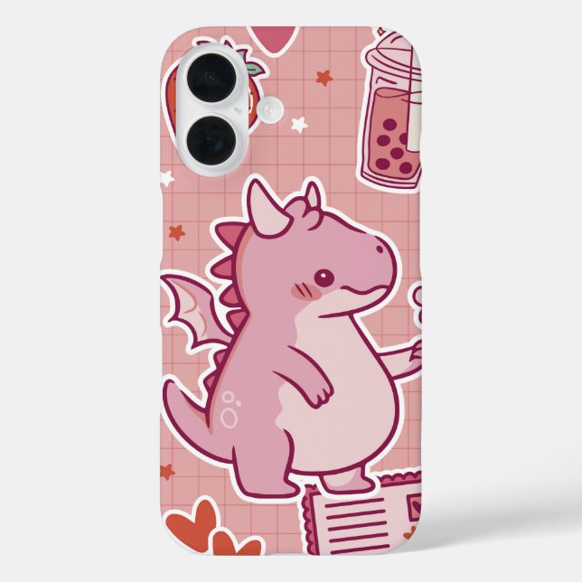 Sweet Pink Dragon – Cute Romantic Kawaii Case-Mate iPhone Case (Back)