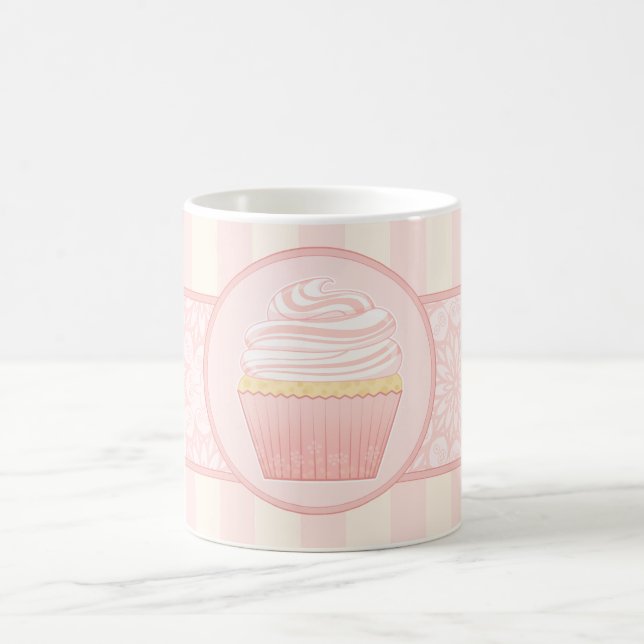 Sweet Pink Elegant Cupcake Coffee Mug (Center)