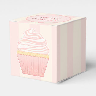 Sweet Pink Elegant Cupcake Favour Box