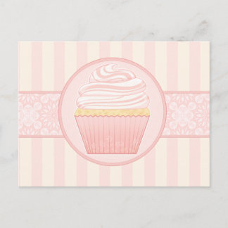 Sweet Pink Elegant Cupcake Postcard