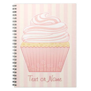 Sweet Pink Elegant Cupcake Spiral Notebook