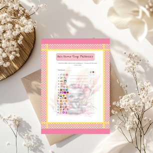  Sweet Pink Elephant  Baby Shower Emoji Game 