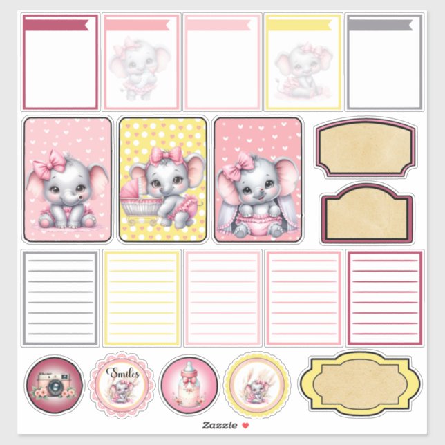 Sweet Pink Elephant - Peanut Smiles 2  (Sheet)
