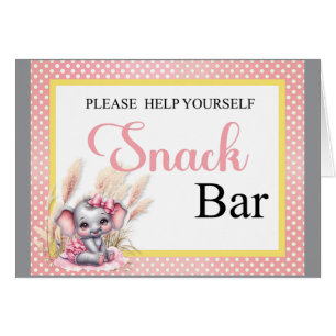 Sweet Pink Elephant - Peanut Smiles Snack Card