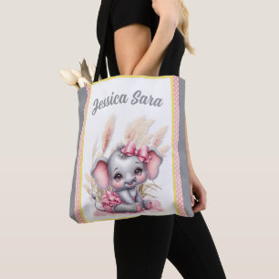 Sweet Pink Elephant - Peanut Smiles Tote Bag